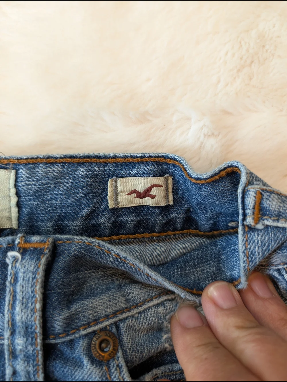 Hollister Light Blue Distressed Denim Mini Skirt Size 1 Y2K